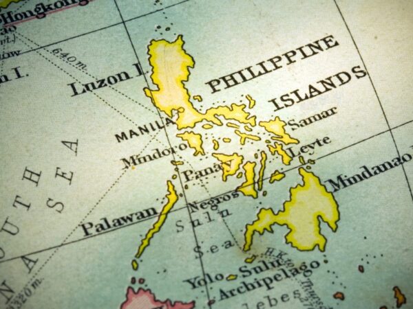 The Philippine Islands Vintage map of the Philippine Islands highlighting Luzon, Visayas, and Mindanao with surrounding seas.